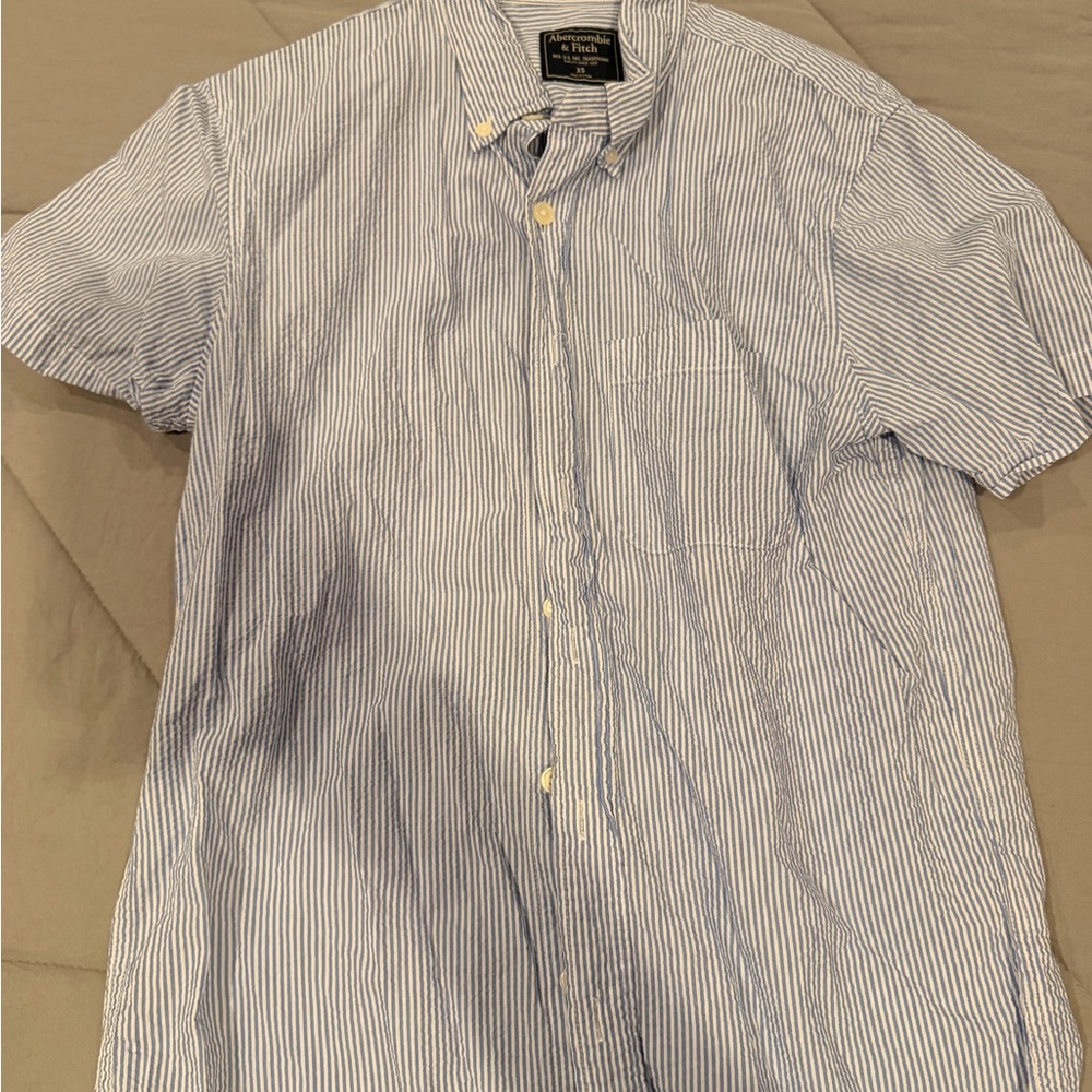 Abercrombie & Fitch Light Blue Striped Shirt